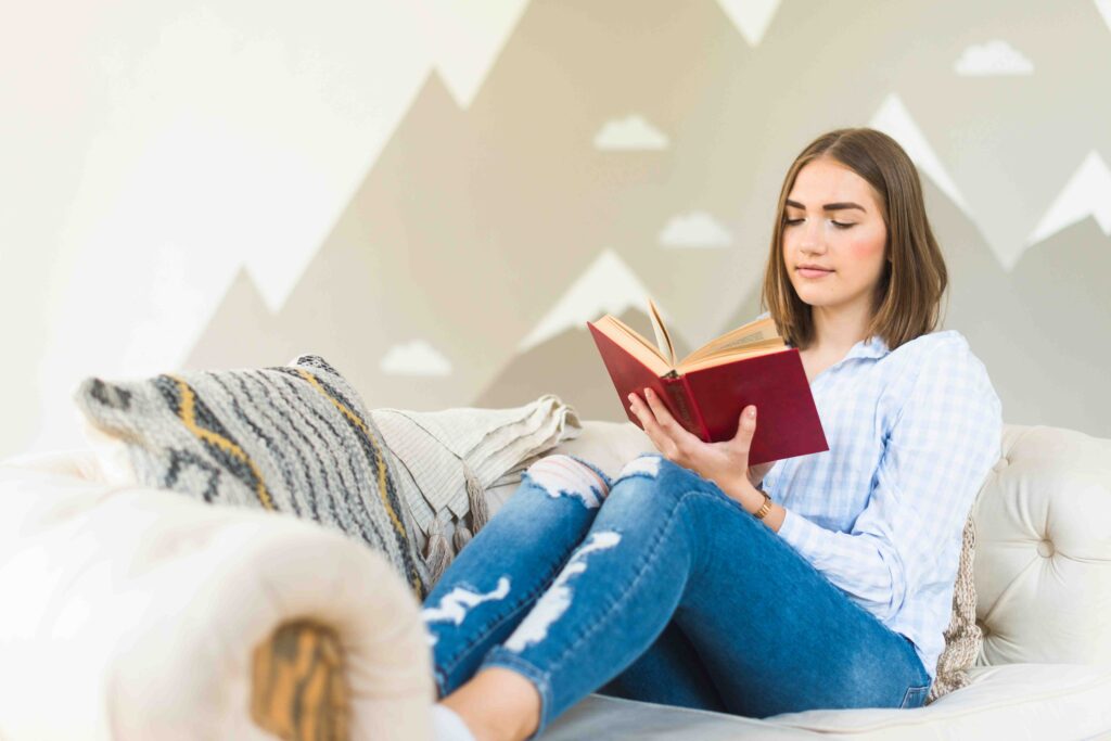 a woman reading best books to read for maintaining healthy mindset