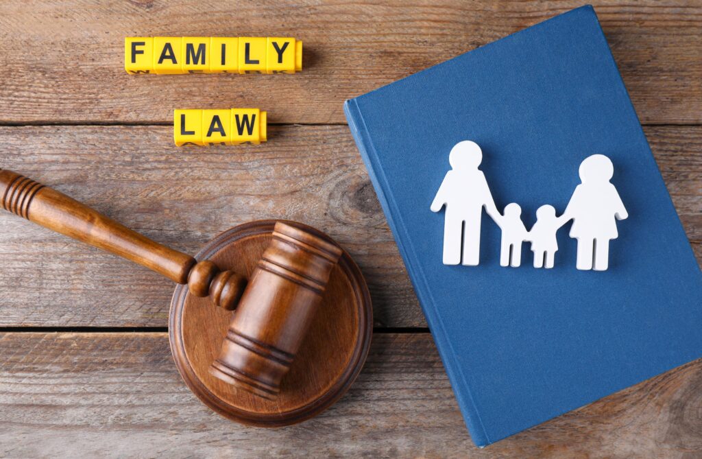 family law amendment Concept with Book and Wooden Gavel