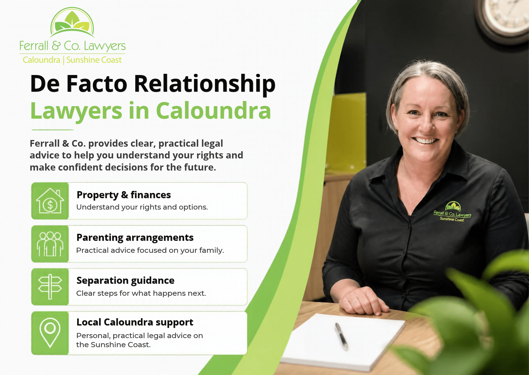 de facto relationship lawyer rowena ferrall